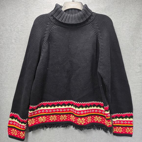 Hannah Andersson Fair Isle Fringe Sweater Size Large - Picture 1 of 5